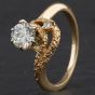Second Hand 9ct Yellow Gold Brilliant Cut Diamond High Set Solitaire Ring 4328628