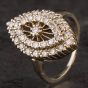 Second Hand 9ct Yellow Gold Diamond Marquise Cluster Ring 4328715