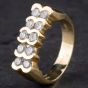 Second Hand  14ct Diamond 2 Row Fancy Band Ring 4328752