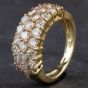 Second Hand 14ct Yellow Gold Diamond Three Row Band Ring 4328765