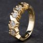 Second Hand 14ct Yellow Gold 1.00ct Diamond Five Stone Half Eternity Ring 4328766