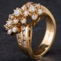 Second Hand 14ct Diamond Triple Cluster Cross Over Ring 4328783