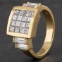 Second Hand 14ct Yellow Gold Princess Cut Diamond Square Cluster Ring 4328786