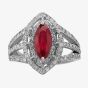 Second Hand 14ct White Gold 2.08ct Ruby & 0.90ct Diamond Ring GMC(69/1/9) 4332187