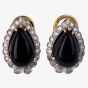 Second Hand 14ct Yellow Gold Onyx and Diamond Clip On Earrings 4333221