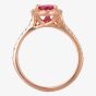 Second Hand 14ct Rose Gold 1.30ct Pear Shaped Ruby & 0.40ct Diamond Cluster Ring 4335019