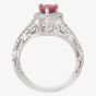 Second Hand 18ct White Gold 0.95ct Pear Shaped Ruby & 0.70ct Diamond Cluster Ring 4335021