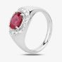 Second Hand Platinum 1.50ct Ruby & 0.20ct Diamond Cluster Ring 4335039