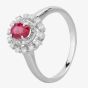 Second Hand 14ct White Gold 0.60ct Ruby & 0.25ct Diamond Ring 4335050