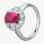 Second Hand Platinum Emerald Cut 2.90ct Ruby & 1.00ct Diamond Cluster Ring 4335067