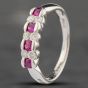 Second Hand Platinum 0.35ct Ruby & 0.25ct Brilliant Cut Diamond Half Eternity Ring 43351009