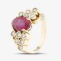 Second Hand 14ct Yellow Gold Certificated 3.00ct Rubellite Tourmaline & 0.70ct Brilliant Cut Diamond Oval Dress Ring 43351018