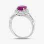 Second Hand Platinum Certificated 1.51ct Oval Cut Ruby & 0.67ct Brilliant Cut Diamond Cluster Ring 43351023