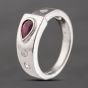 Second Hand Platinum 0.48ct Pear Shaped Ruby & 0.13ct Brilliant Cut Diamond Band Ring 43351043