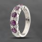 Second Hand Platinum 1.20ct Ruby & 0.26ct Diamond Half Eternity Ring 43351044