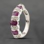 Second Hand 18ct White Gold 1.80ct Ruby & 0.27ct Diamond Half Eternity Ring 43351045