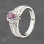 Second Hand Platinum 0.43ct Ruby & 0.36ct Diamond Oval Cluster Ring 43351062