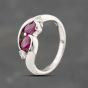 Second Hand Platinum 1.01ct Ruby & 0.13ct Diamond Cross Over Dress Ring 43351063