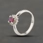 Second Hand Platinum 0.38ct Ruby & 0.08ct Brilliant Cut Diamond Oval Cluster Ring 43351070