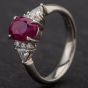 Second Hand Platinum Nine Stone 2.11ct Ruby & 0.36ct Diamond Ring 4335111