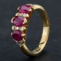 Second Hand 18ct Yellow Gold Ruby Baguette Diamond Dress Ring 4335151