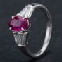 Second Hand Platinum Burma Ruby and Diamond Dress Ring 4335153