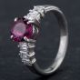 Second Hand Platinum 1.29ct Ruby & Brilliant 0.48ct Diamond Shoulders Ring 4335154
