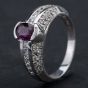 Second Hand 14ct White Gold 1.40ct Ruby & 1.00ct Brilliant Diamond Dress Ring 4335157