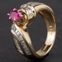 Second Hand 14ct Yellow Gold Ruby and Diamond Dress Ring 4335183