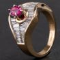 Second Hand 14ct Yellow Gold Ruby and Diamond Dress Ring 4335190