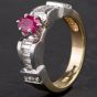 Second Hand 14ct Two Colour Gold Ruby and Diamond Dress Ring 4335191