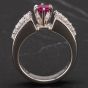 Second Hand Platinum Oval Ruby & Diamond Set Shoulders Ring 4335200