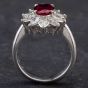Second Hand Platinum 1.36ct Ruby & 1.06ct Diamond Cluster Ring 4335253