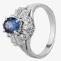 Second Hand Platinum 1.10ct Sapphire & 0.30ct Diamond Cluster Ring 4336014