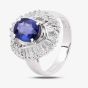 Second Hand Platinum 2.35ct Sapphire & 1.08ct Diamond Halo Ring 4336023