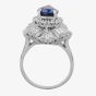 Second Hand White Gold Pear Shaped 2.00ct Sapphire & 3.00ct Diamond Cluster Ring 4336043