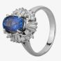 Second Hand Platinum 2.95ct Sapphire & 0.50ct Diamond Cluster Ring 4336046