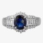 Second Hand Platinum 1.40ct Sapphire & 0.45ct Diamond Cluster Ring 4336048