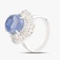 Second Hand Platinum 9.94ct Oval Star Sapphire & 0.88ct Brilliant Cut Diamond Cluster Ring 43361016