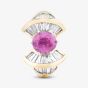 Second Hand 14ct Yellow Gold Pink Sapphire & 1.60ct Baguette Cut Diamond Dress Ring 43361018