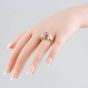 Second Hand 14ct Yellow Gold Pink Sapphire & 1.60ct Baguette Cut Diamond Dress Ring 43361018