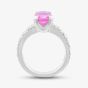 Second Hand 14ct White Gold Pink Sapphire & Brilliant Cut Diamond Dress Ring 43361020