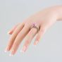 Second Hand 14ct White Gold Pink Sapphire & Brilliant Cut Diamond Dress Ring 43361020
