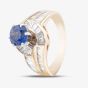 Second Hand 14ct Yellow Gold Sapphire & 0.80ct Baguette Cut Diamond Two Row Twist Dress Ring 43361025
