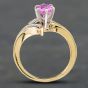 Second Hand 14ct Yellow Gold Oval Cut Pink Sapphire & 0.33ct Diamond Bridal Set Ring 43361033