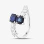 Second Hand Platinum 1.96ct Oval Cut Sapphire & 0.60ct Brilliant Cut Diamond Crossover Ring 43361041