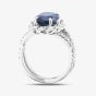 Second Hand Platinum 4.47ct Oval Cut Sapphire & 0.97ct Brilliant Cut Diamond Cluster Ring 43361062