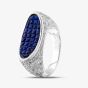 Second Hand 18ct White Gold Sapphire & Brilliant Cut Diamond Oval Pave Dress Ring 43361092