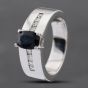 Second Hand 14ct White Gold Oval Cut Sapphire & Brilliant Cut Diamond Band Ring 43361093
