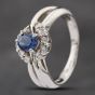 Second Hand Platinum 0.58ct Sapphire & 0.20ct Brilliant Cut Diamond Round Cluster Ring 43361095